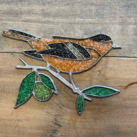 10 handmade colorful Stained Glass Bird Ornament Birds, Butterfly, Angel, Flower - Picture 1 of 10